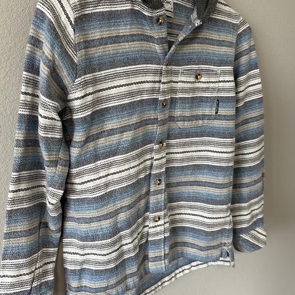 Billabong Women's Core Fit/Stretch Striped Hooded Button Down Sweatshirt Small - Picture 3 of 14
